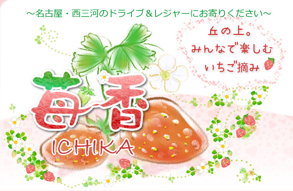 苺香・ICHIKA（丘の上。みんなで楽しむいちご摘み)～名古屋・西三河のレジャー＆ドライブにお寄りください～